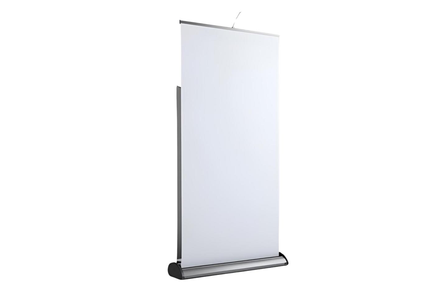 Roll up banner stand isolated. Advertising display cut out setup. png