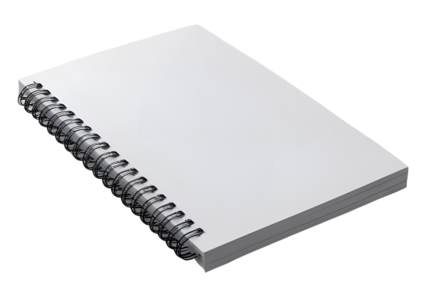 Blank notebook isolated. Empty journal cut out. Sketchbook, diary, writing pad, planner, stationary display. png