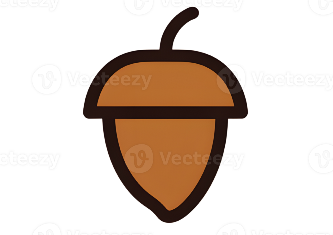 Detailed acorn icon illustration with rich textures and a transparent background. png