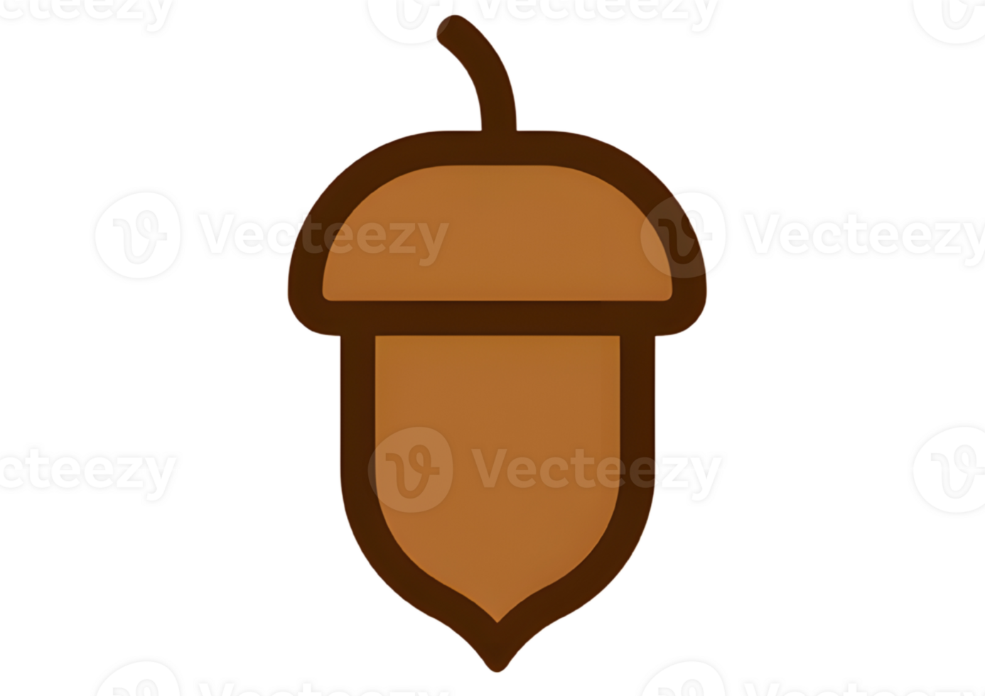 Stylized acorn icon on a transparent background, perfect for autumn themes. png