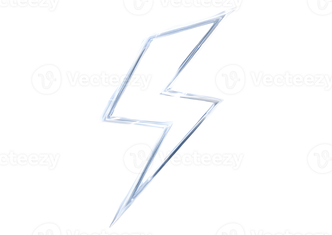 Bright yellow lightning bolt illustrating power and energy with a transparent background in format. png