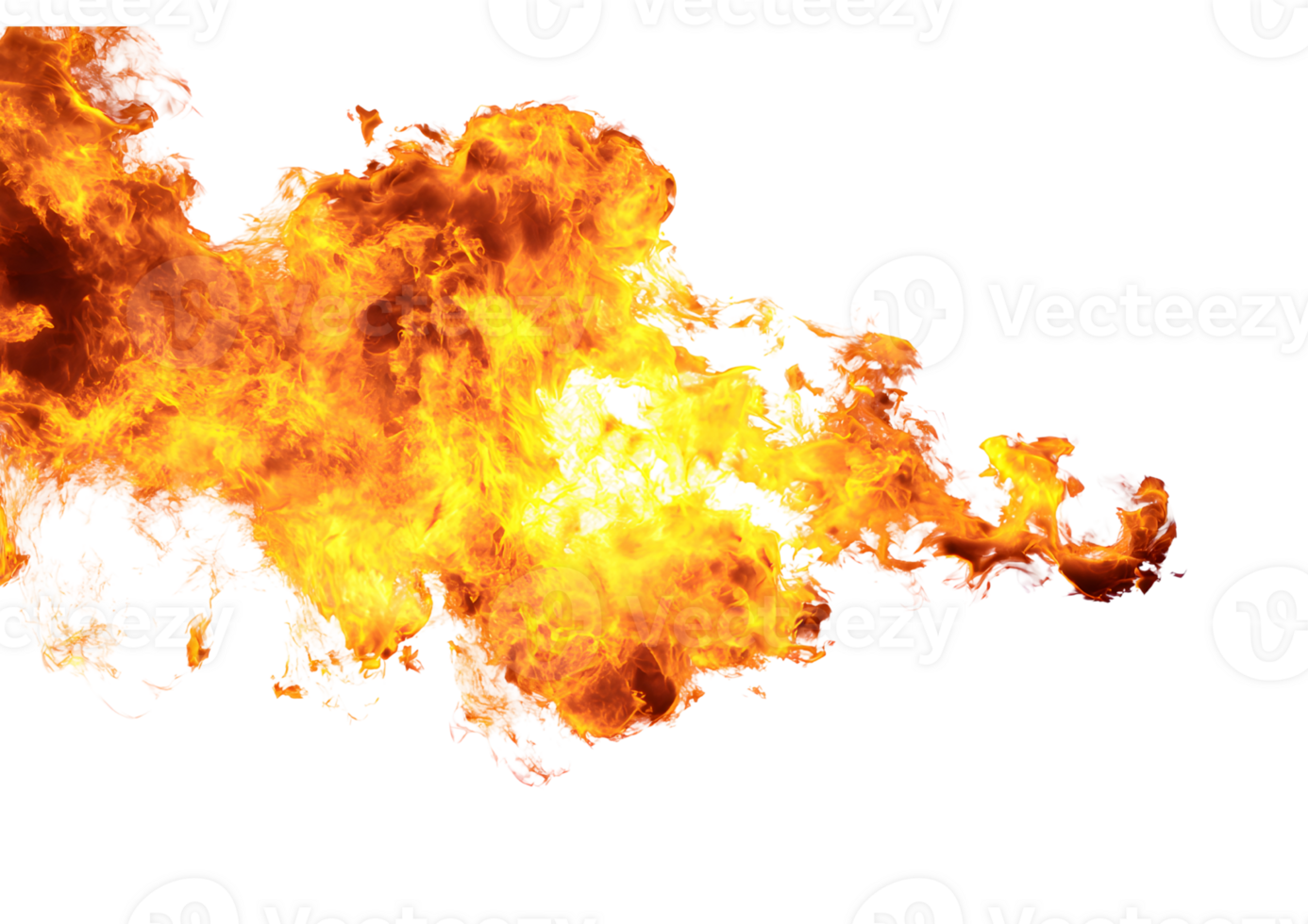 Realistic burst of fire with smoke and embers on a transparent background in format for artwork and design purposes. png