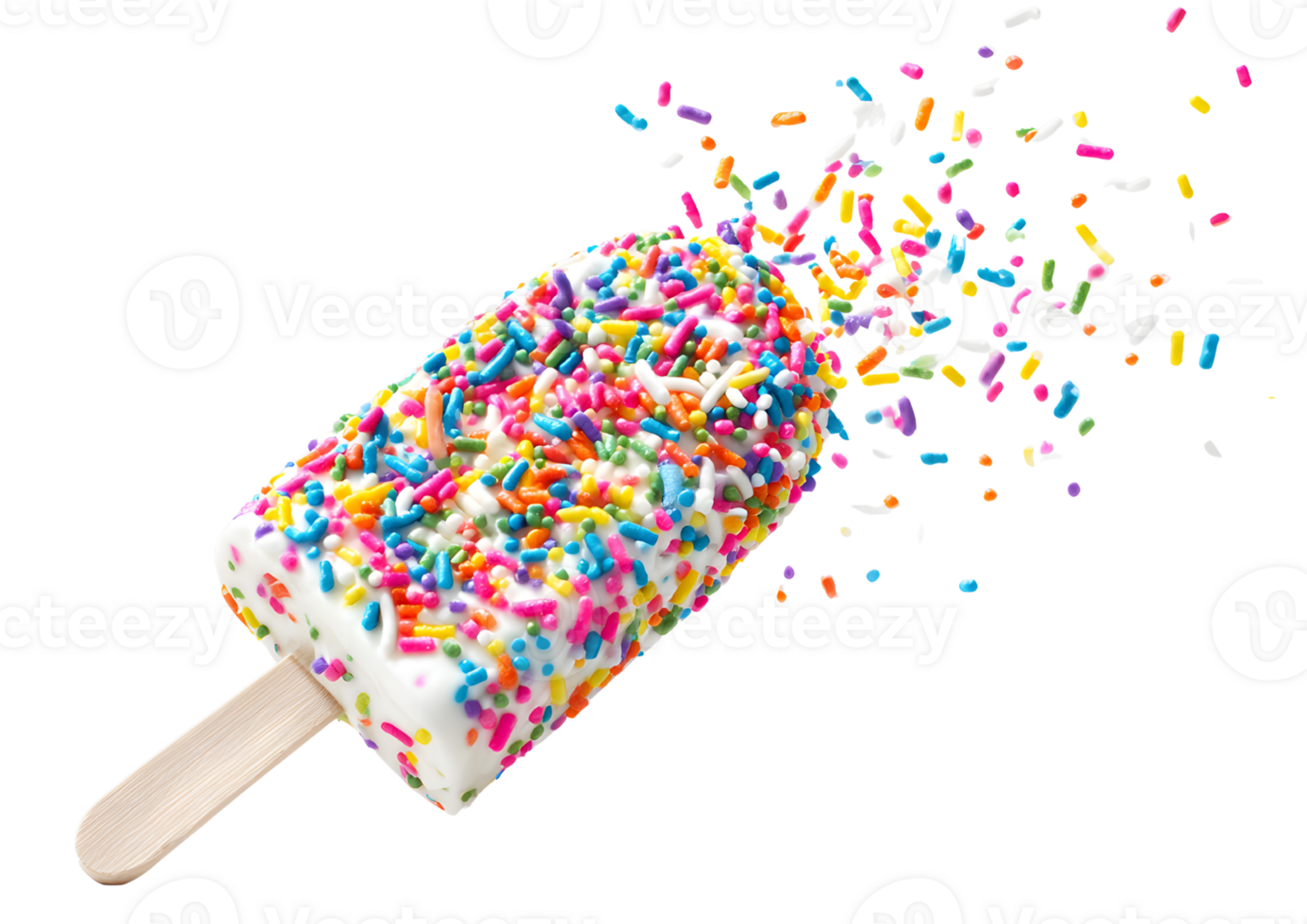 Bright popsicle on a transparent background for unique visual designs. png