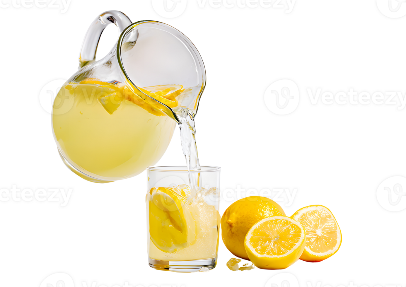 Zesty lemonade on a transparent background, perfect for vibrant designs. png