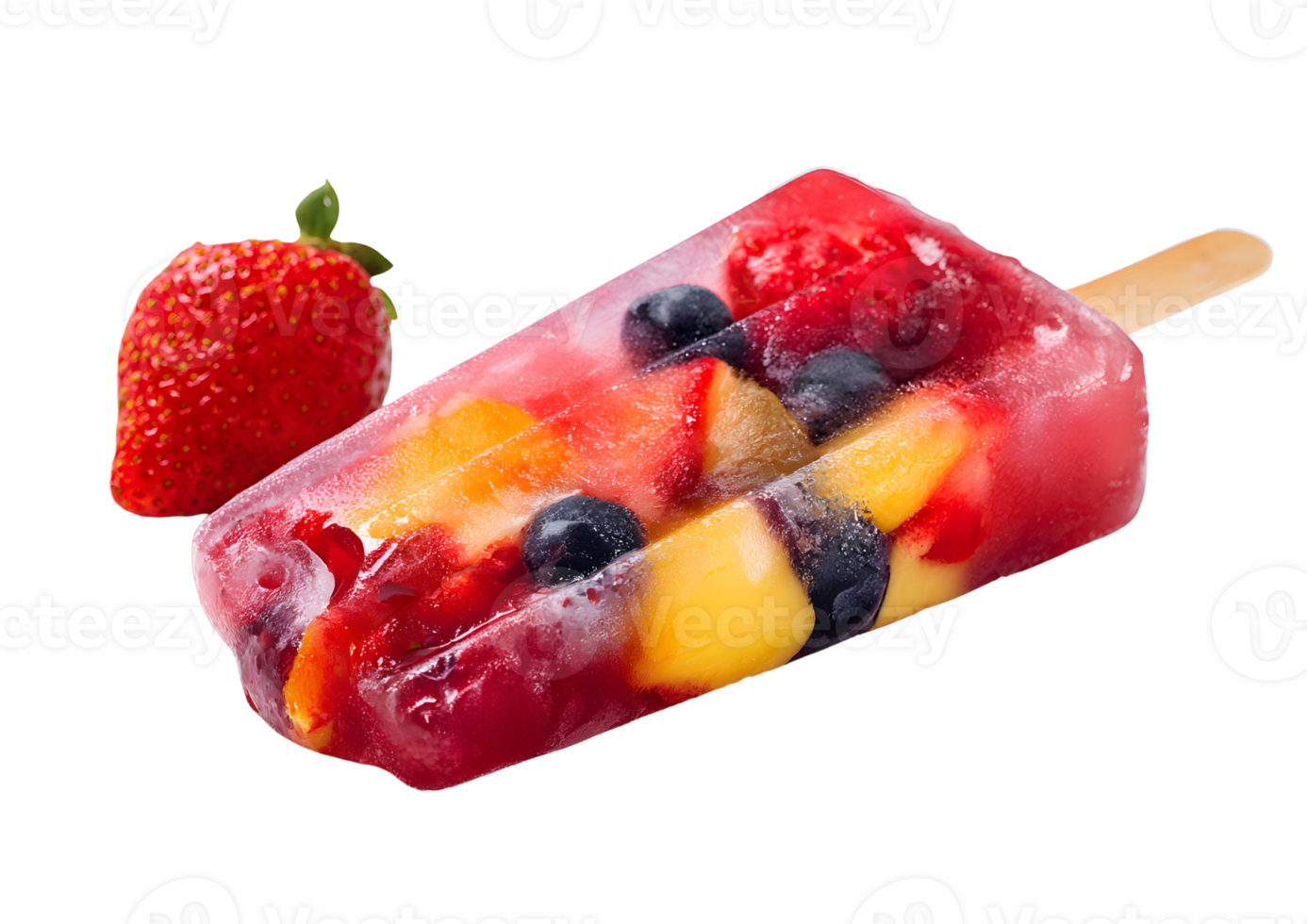 Refreshing fruit popsicle on a transparent background for summer designs. png