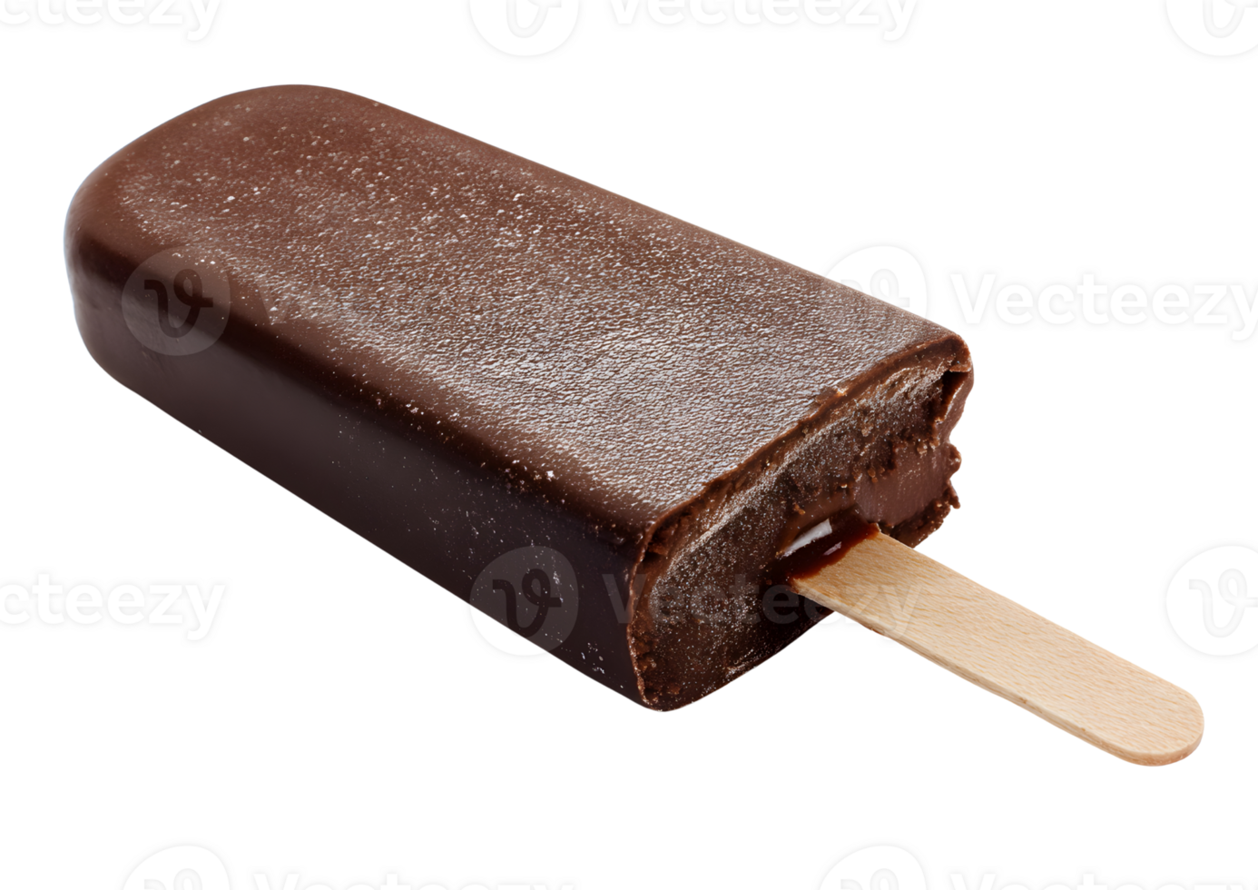 Indulgent chocolate popsicle on a transparent background for dessert designs. png