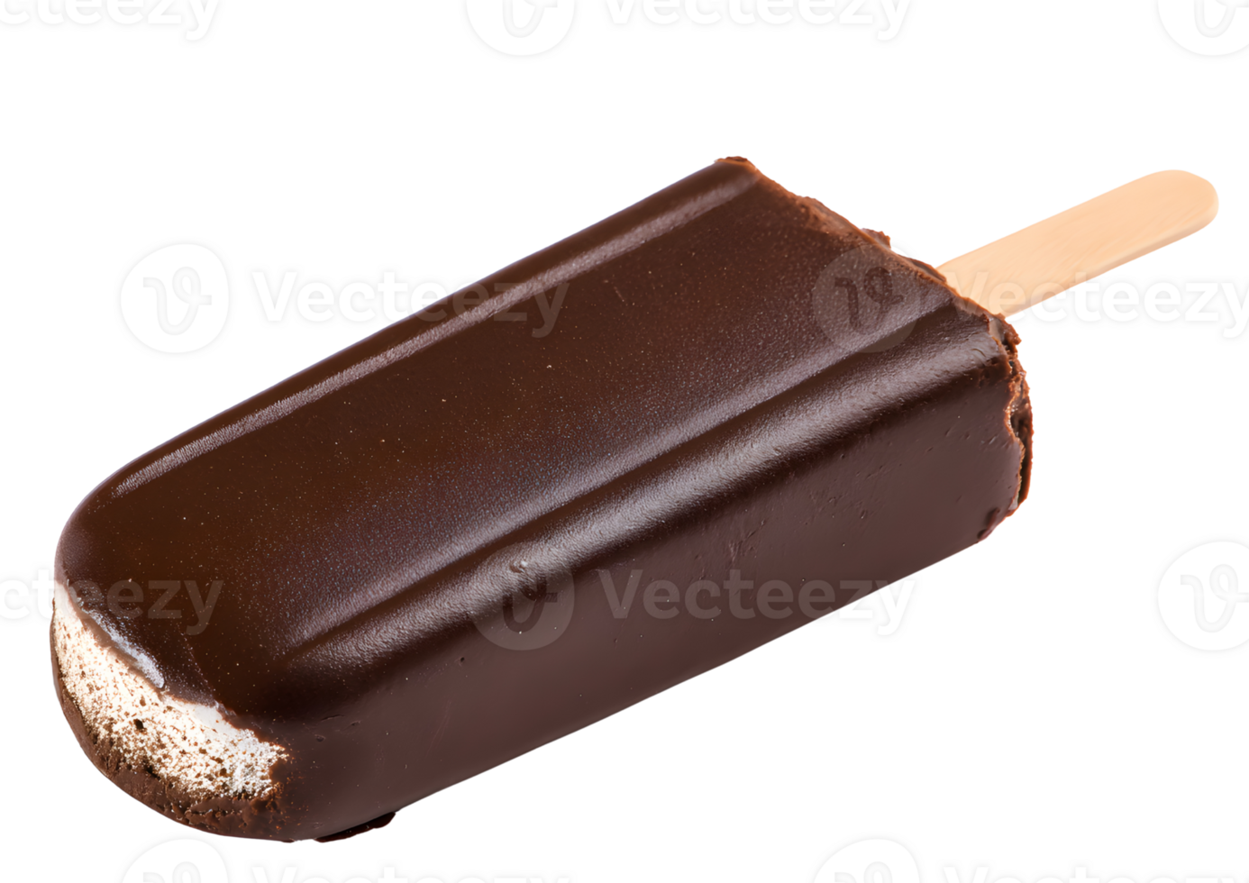 Delicious chocolate popsicle isolated on a transparent background for creative projects. png