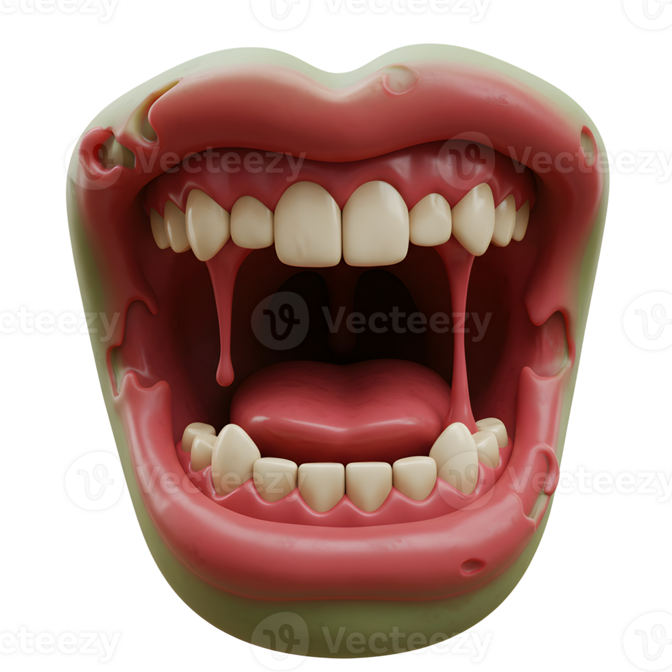 Cartoon mouth with teeth and tongue are visible in this isolated illustration, potentially used for a design or comedic effect. png