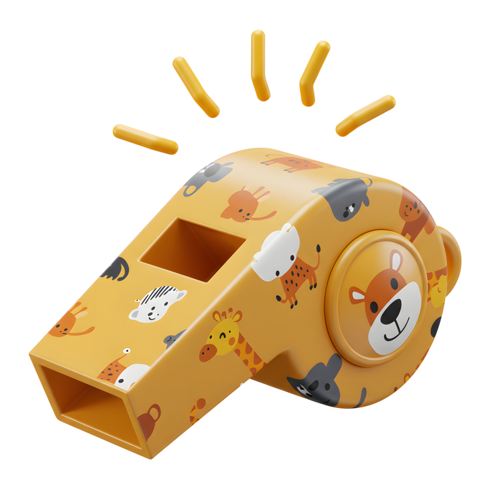 Cartoon animal design whistle makes a fun sound, and it's used for child's toy. png
