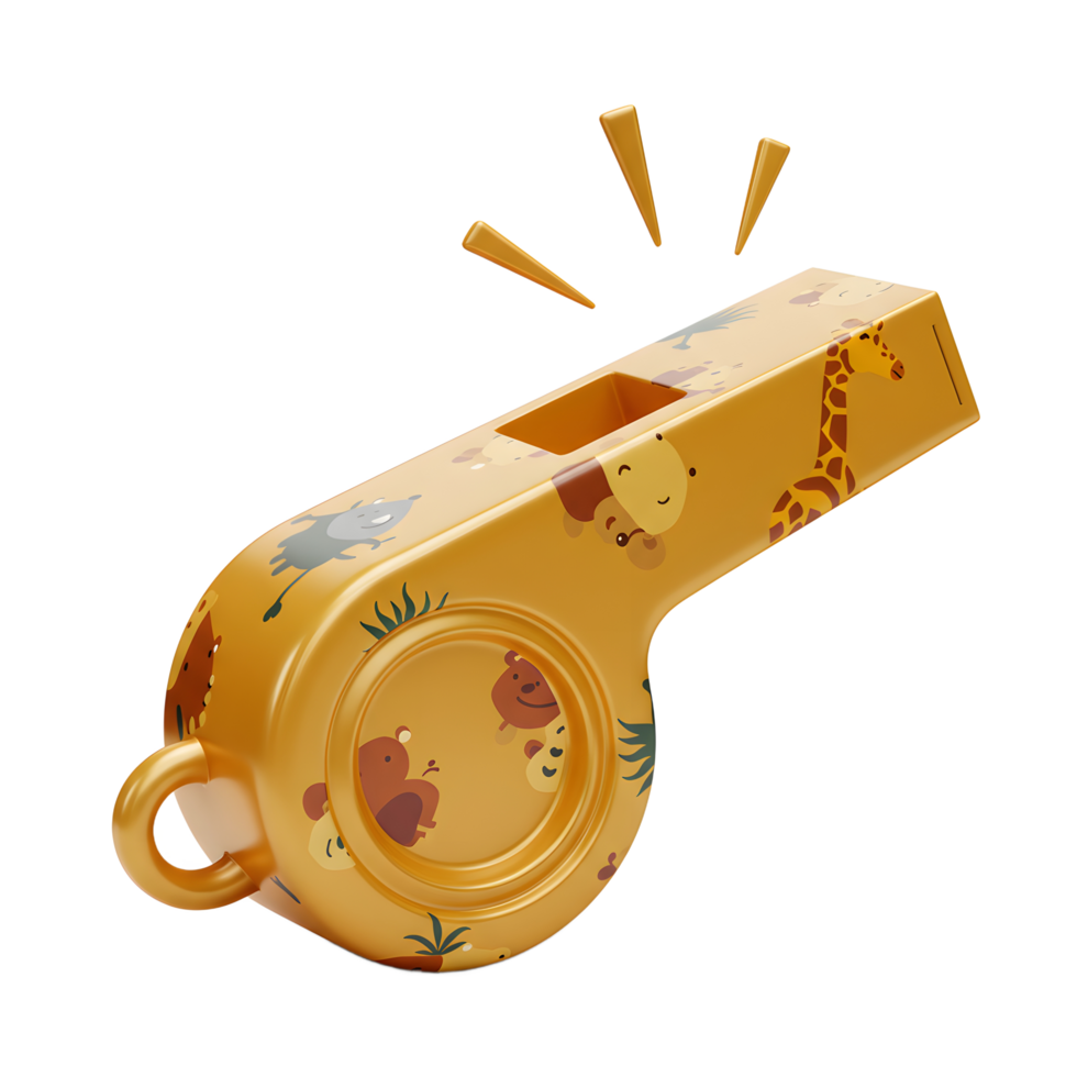 This yellow whistle features cute animal designs and is perfect for playful communication and encouraging imaginative play. png