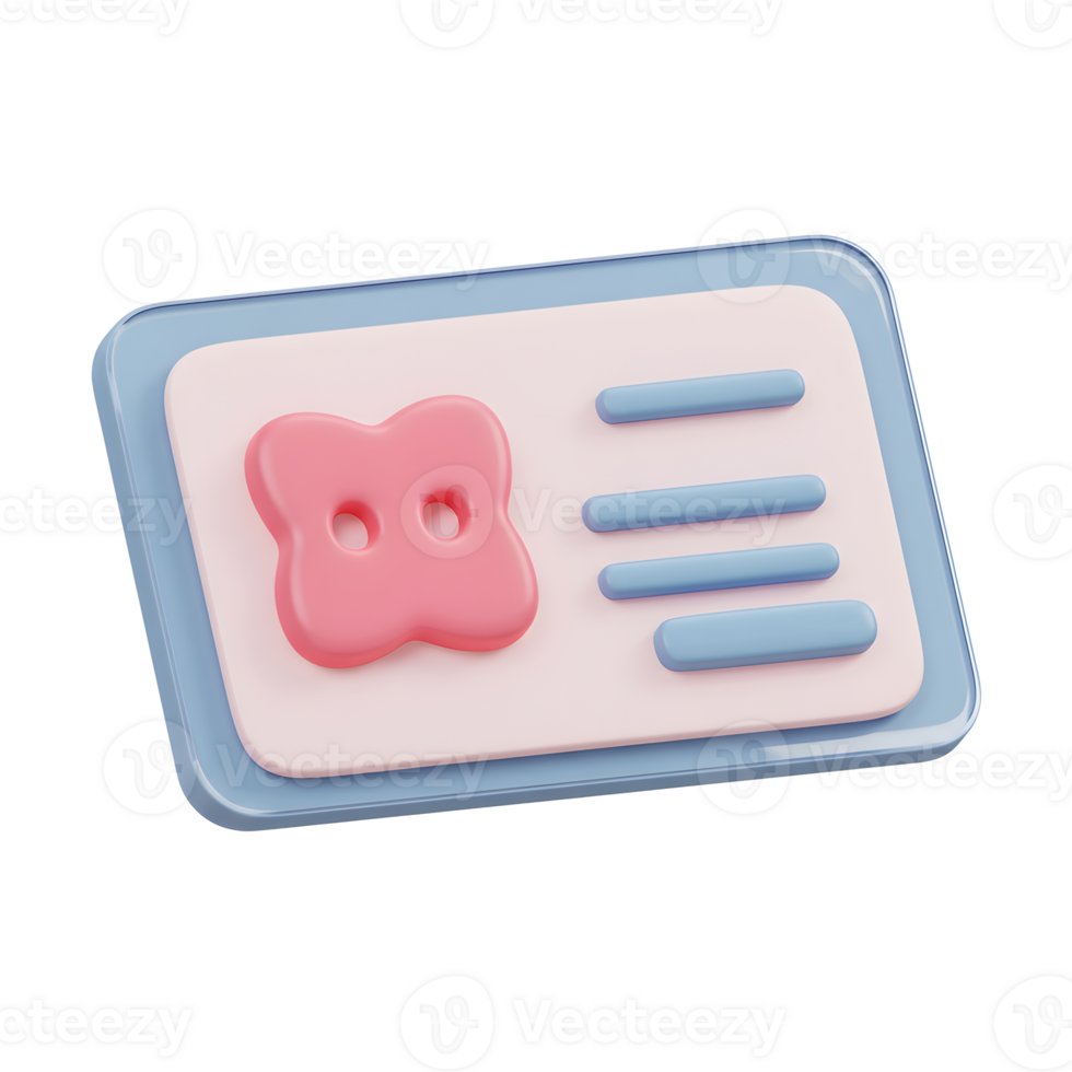 A digital identification card with a simple avatar and lines to represent details, can be used as a business card or profile image. png