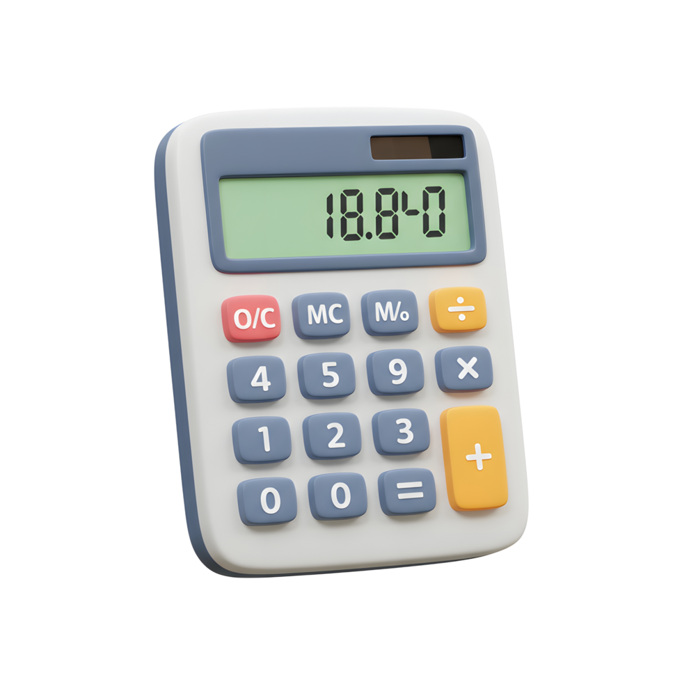 A calculator shows the number 18.8 0 on its display screen, useful for various calculation needs. png