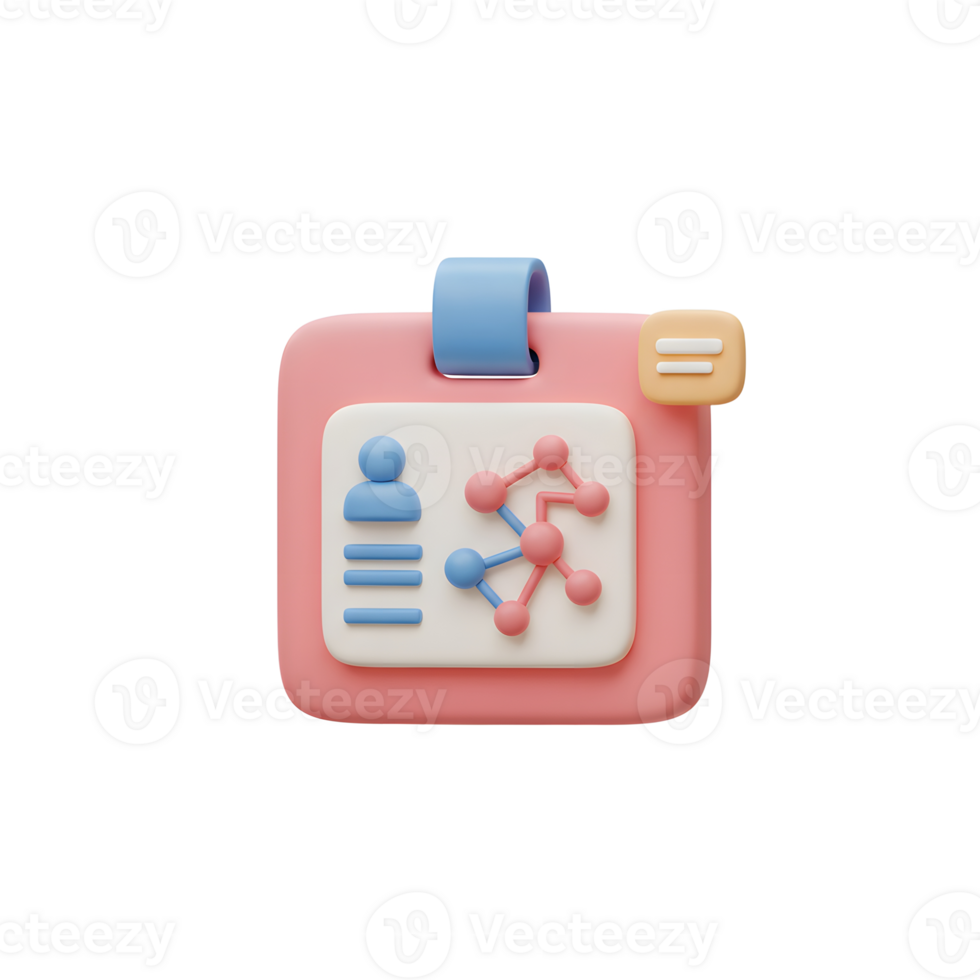 A 3D badge depicts a profile and molecule structure, suggesting it represents a professional or scientific identity for visual representation. png