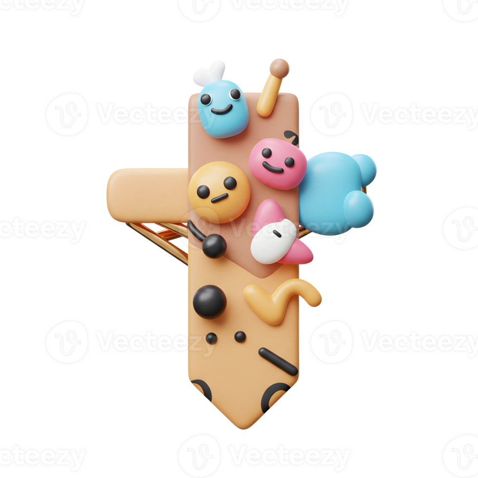 A collection of cute cartoon characters are arranged on a platform, suitable for a cheerful design or social media post. png