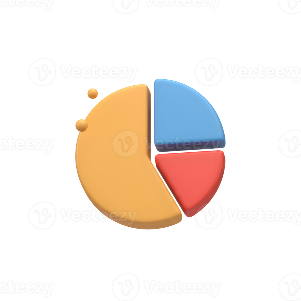 A three section pie chart shows proportions with yellow, blue, and red pieces, visualizing data in a simple way. png