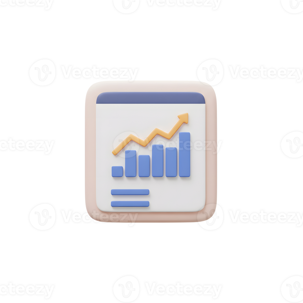 A 3D rendering of a bar graph with an upward trending arrow represents positive growth and can be used to illustrate financial progress. png
