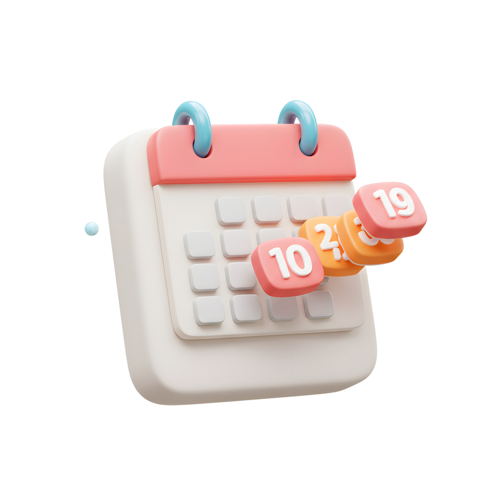 A calendar with several dates marked is shown, indicating scheduling, planning, and reminders. png