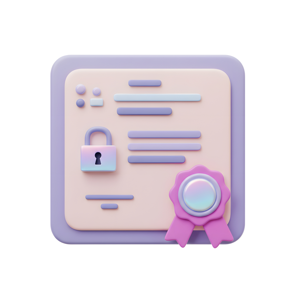 A document is secured with a lock and seal, representing privacy and security, useful for illustrating data protection concepts. png