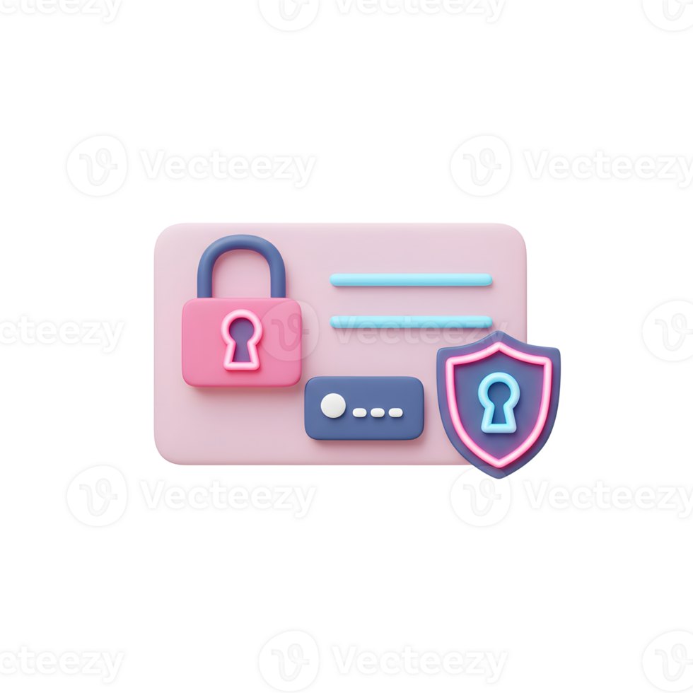 The image depicts a lock, password, and shield, symbolizing security and protection against unauthorized access for digital safety. png
