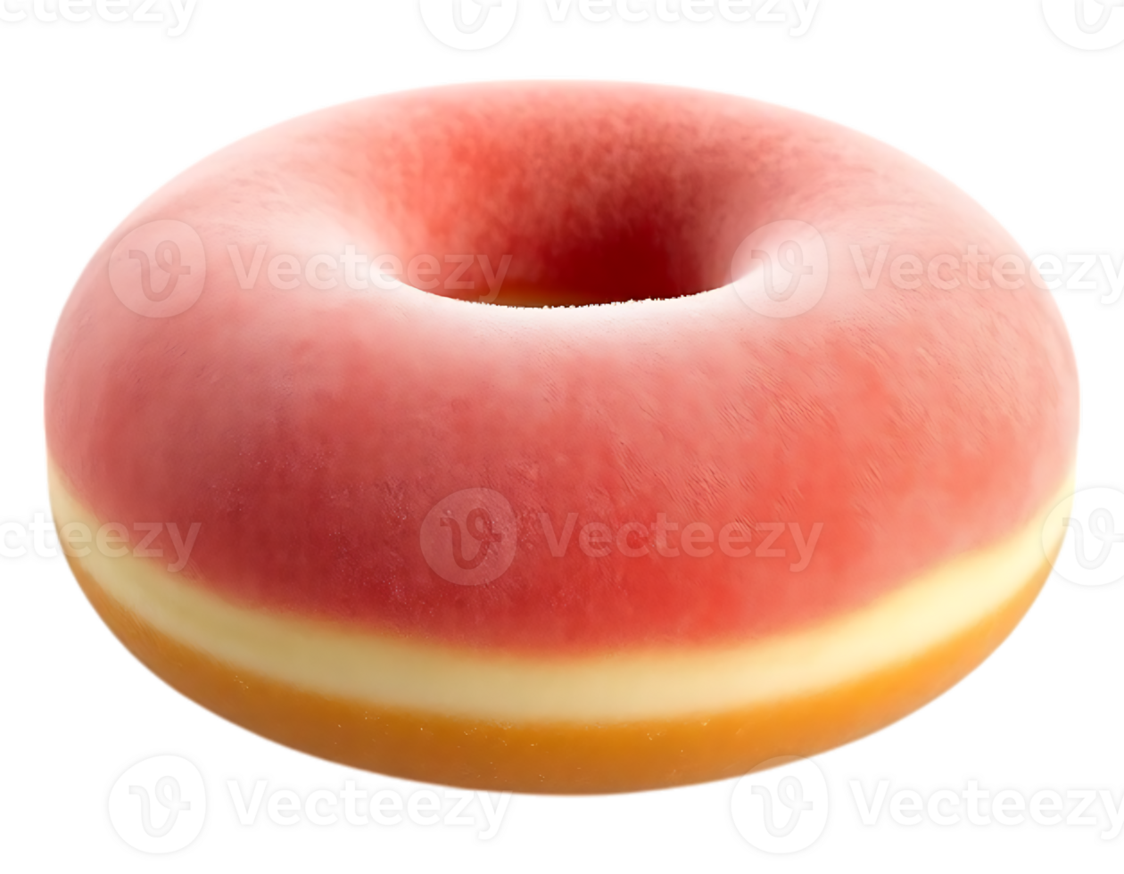 A Delicious, Realistic 3D Donut with Pink Frosting png