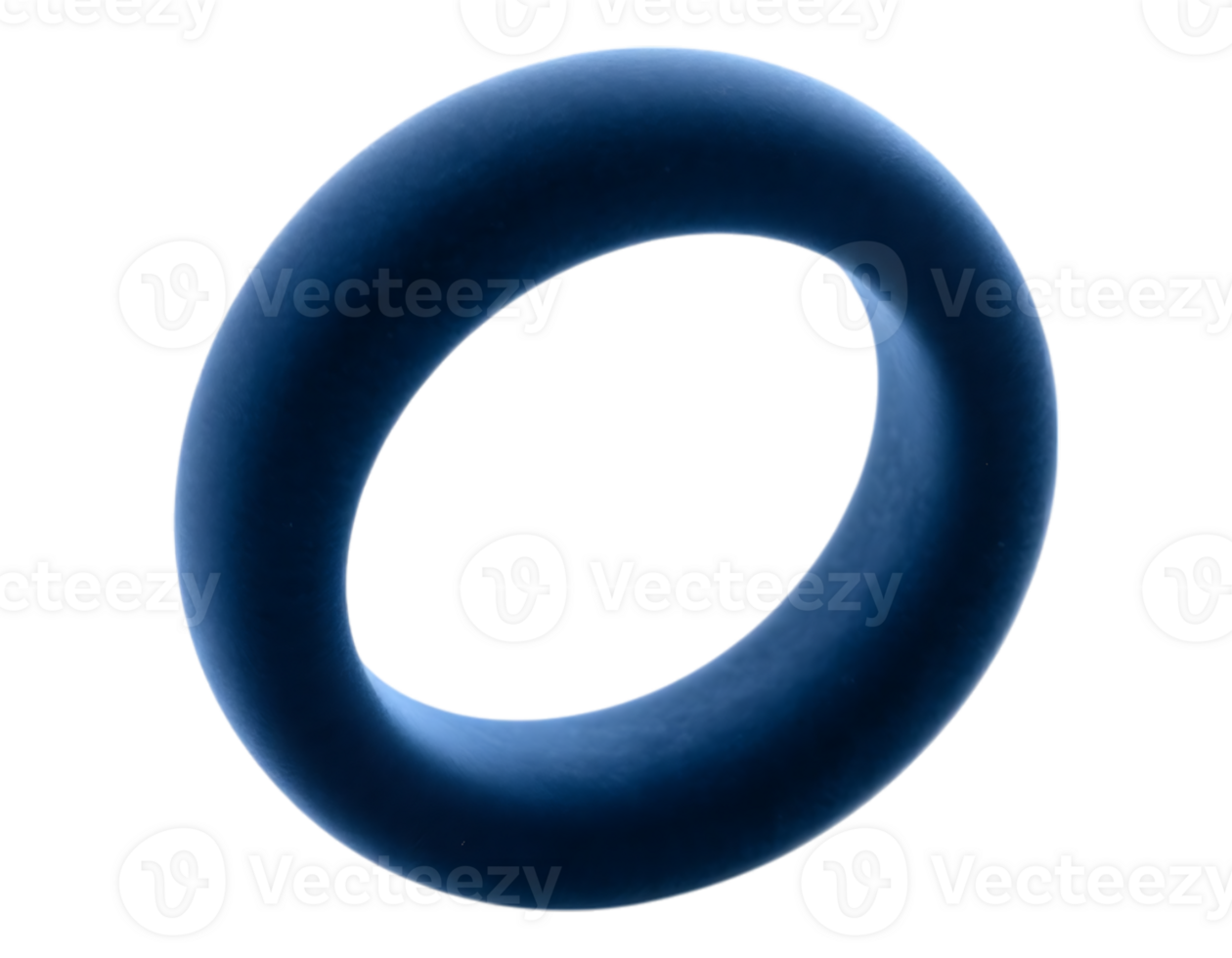 Abstract 3D Blue Torus on Transparent Background png