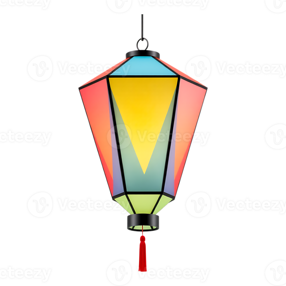 Vibrant and Colorful Chinese Lantern for Festivals and Celebrations png