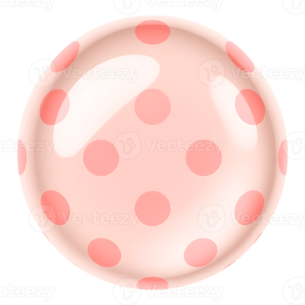 Pink Bubble with Polka Dots png