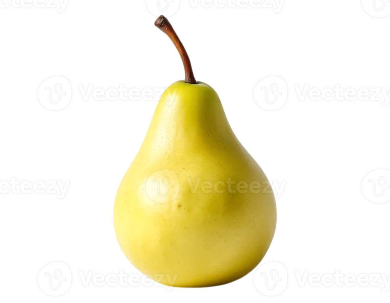 A realistic photo of a yellow pear on a transparent background png