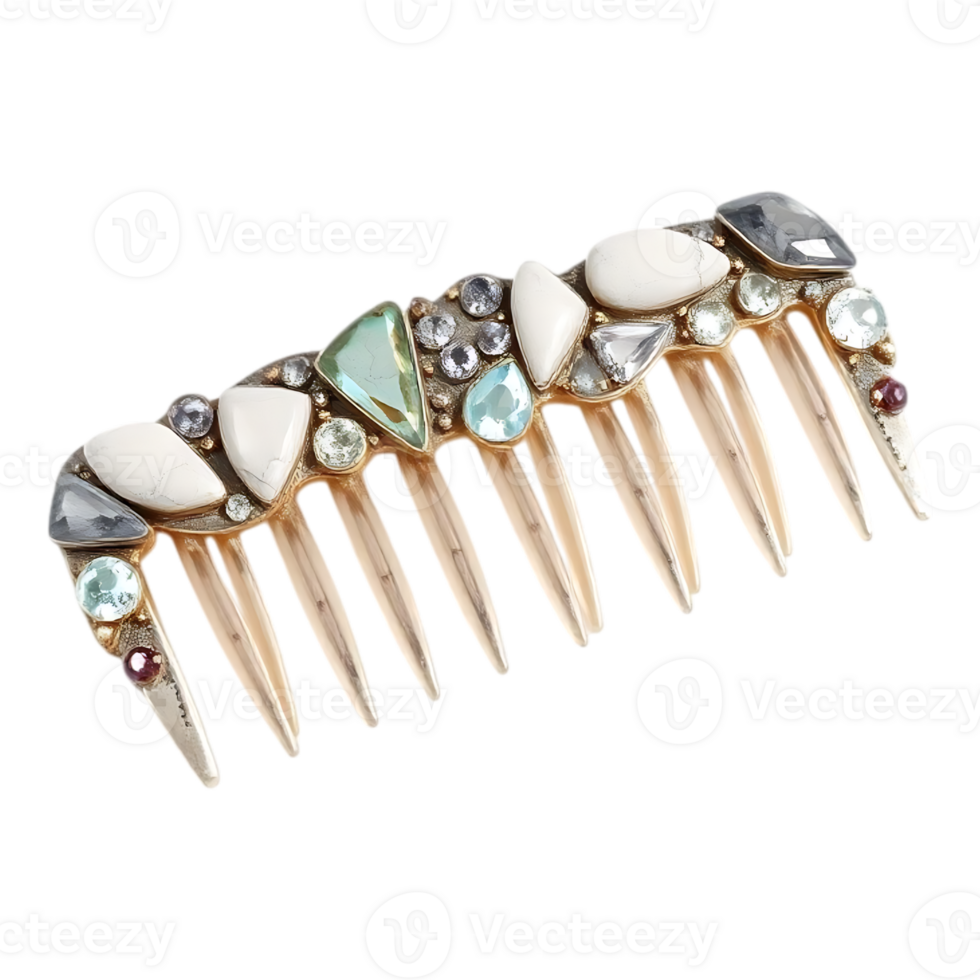 Vintage Jeweled Hair Comb png
