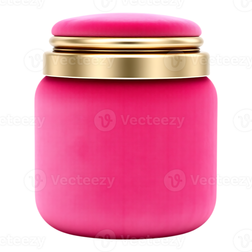 Pink Jar with Gold Lid - Cosmetic Packaging Mockup png