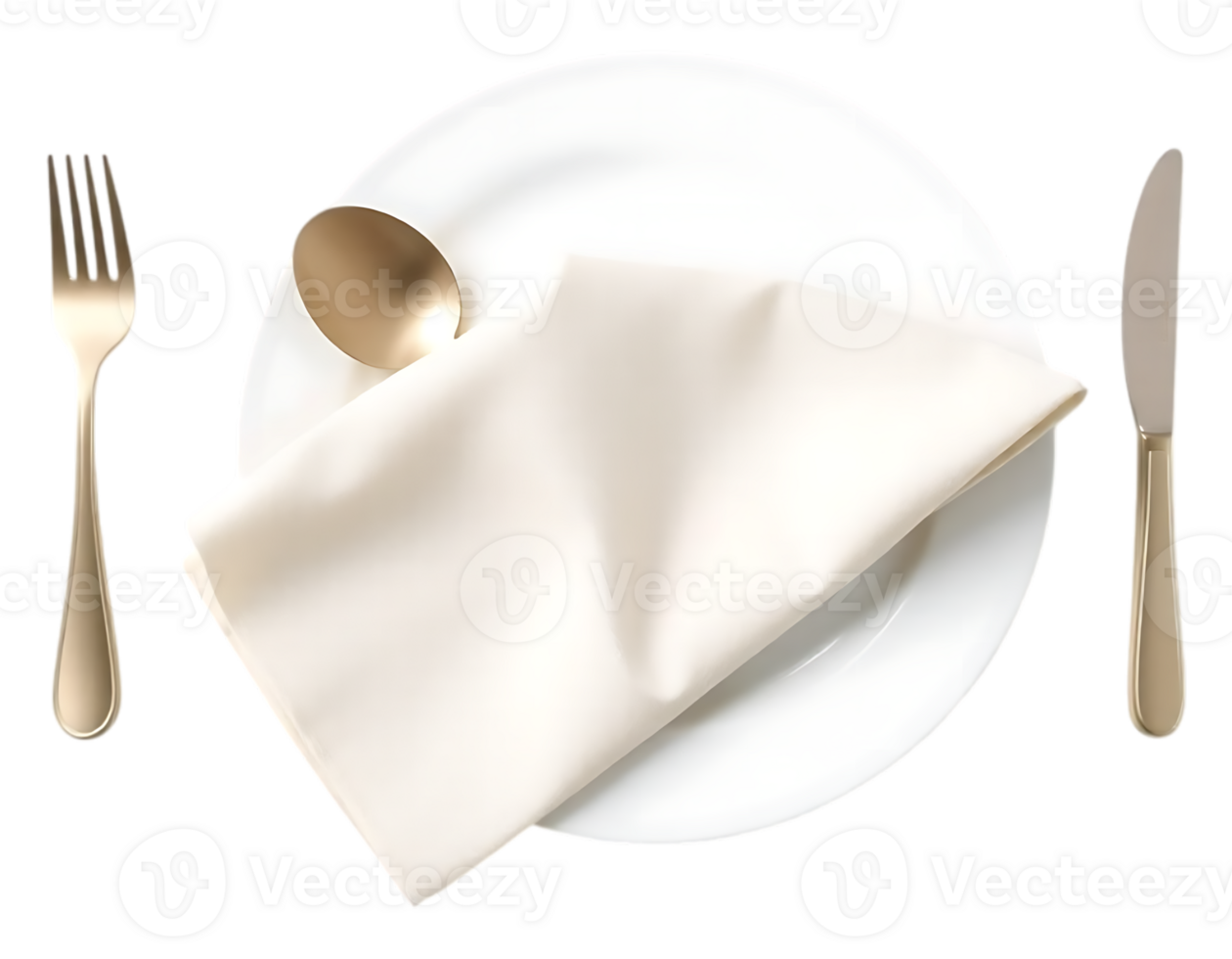 Elegant Table Setting with Gold Cutlery png