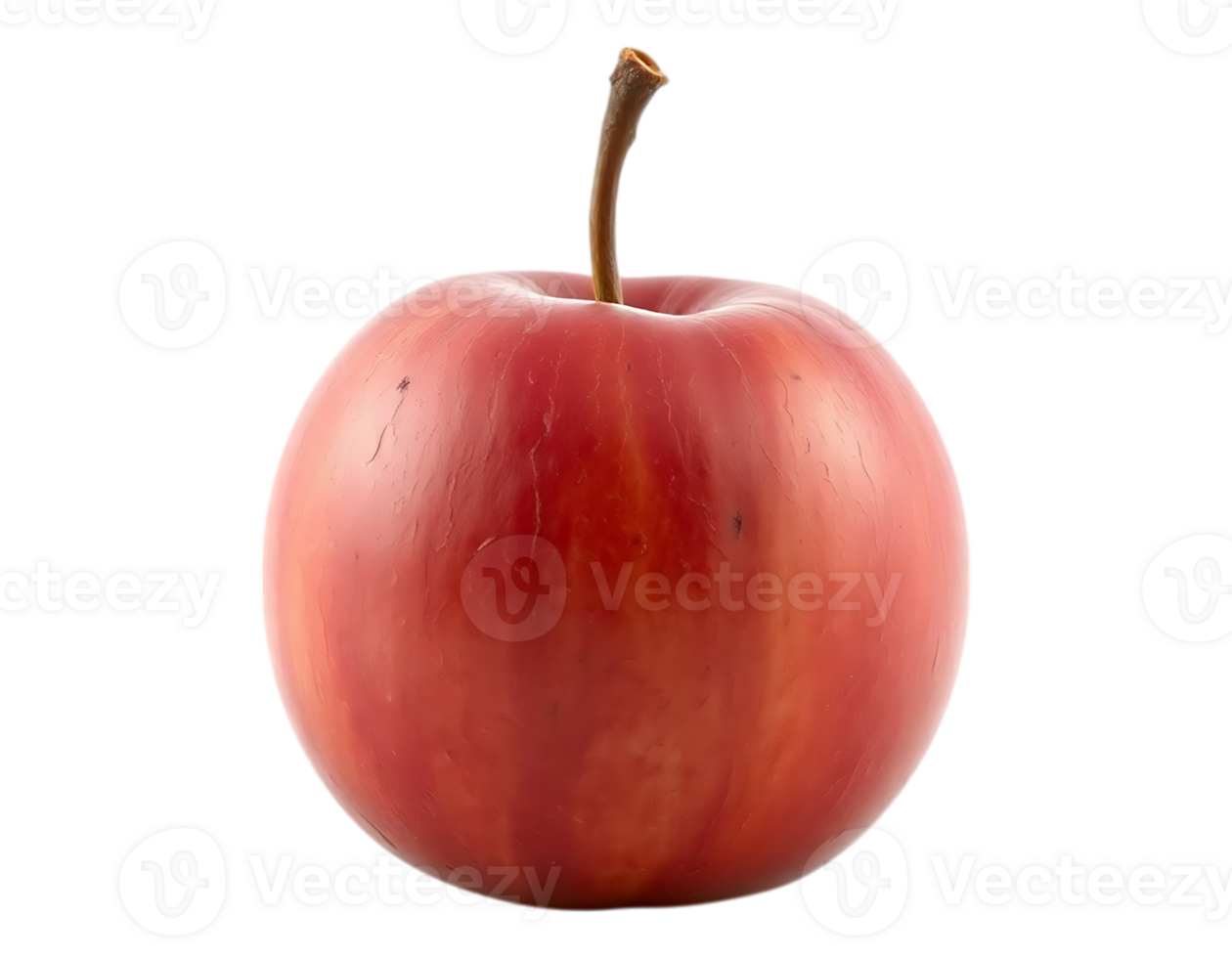 A Realistic Red Apple Isolated on a Transparent Background png