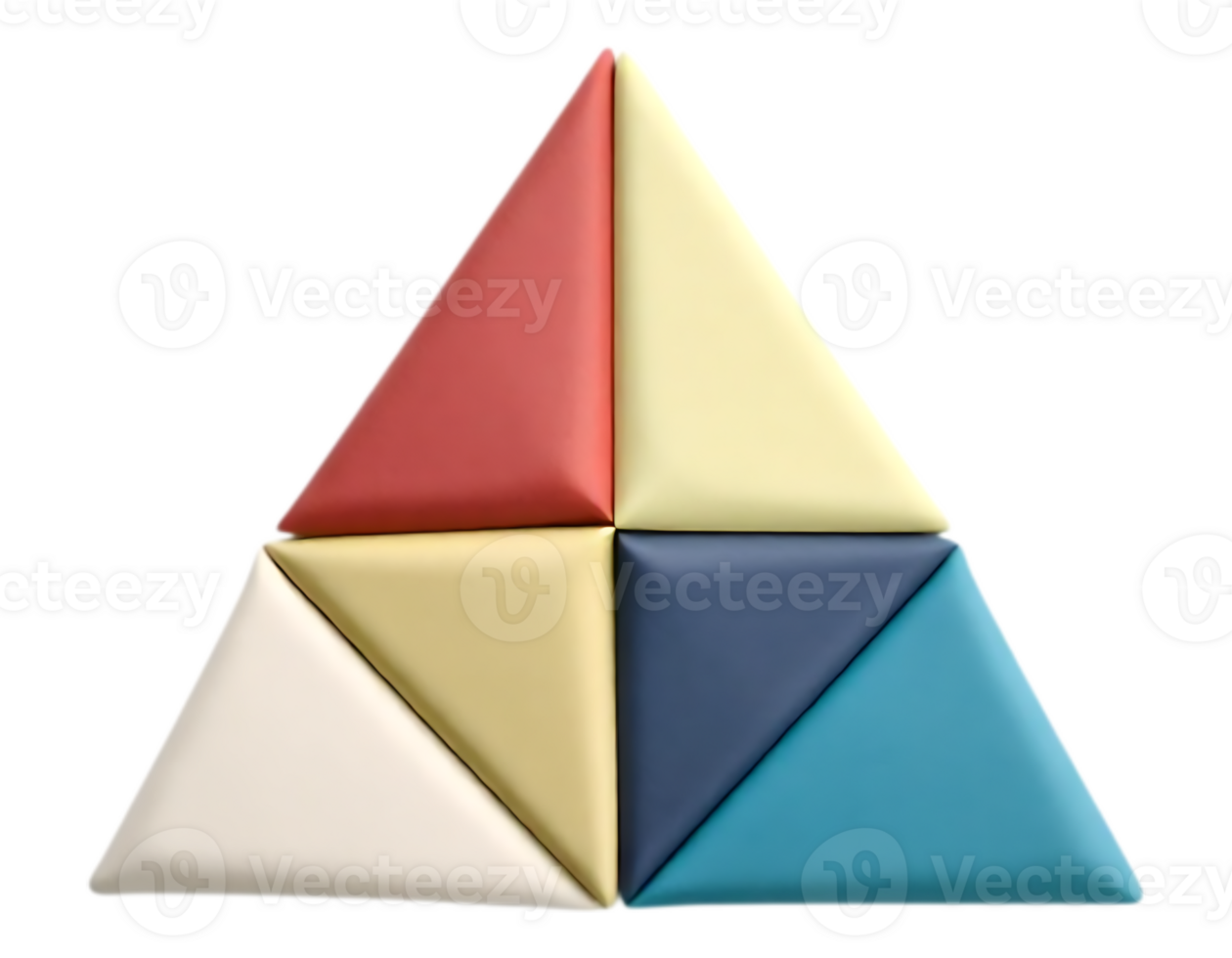 Colorful Triangular Puzzle Composition with Geometric Shapes png
