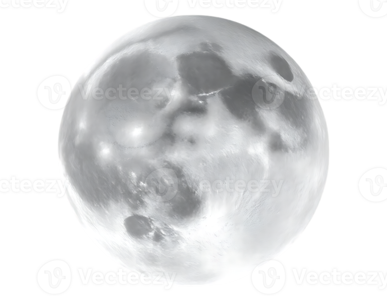 Photorealistic 3D Render of the Moon in Space png