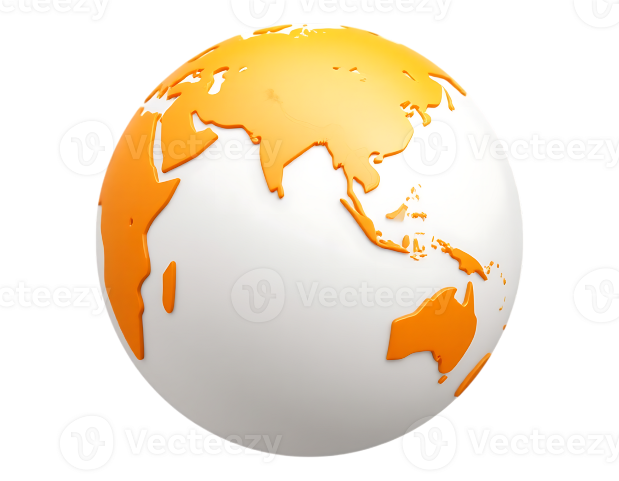 3D Globe Depicting Asia and Australia png