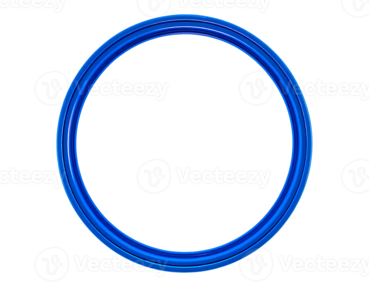 Blue Glossy Circular Ring with Transparent Background png