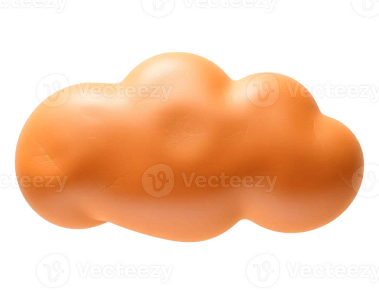 Orange Cartoon Cloud Isolated on Transparent Background png