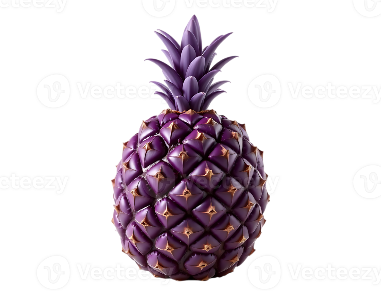 A Luxurious Purple Pineapple with Golden Accents png