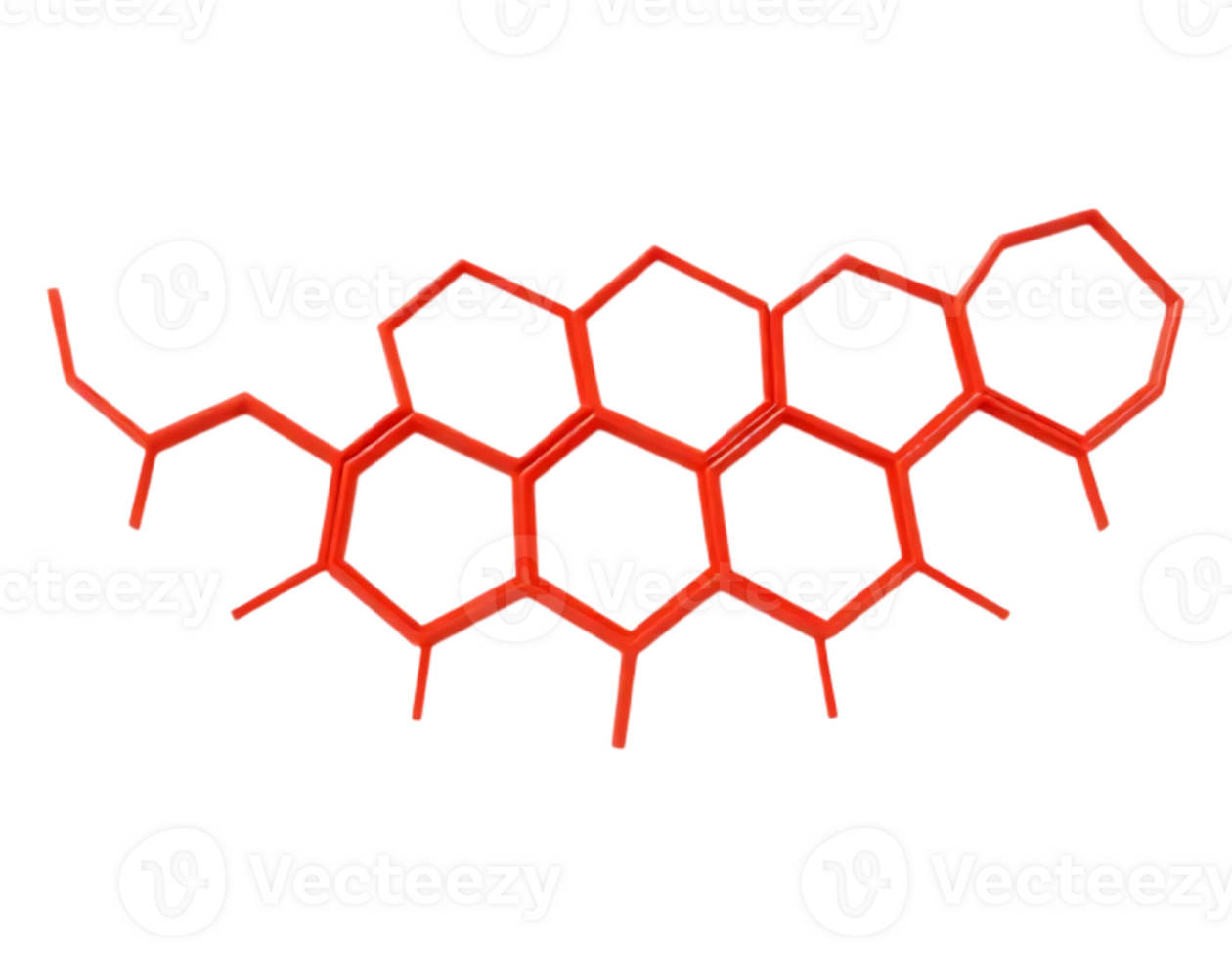 3D Render of Molecular Structure with Hexagonal Shapes png