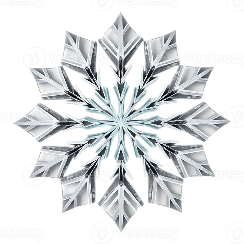 Elegant 3D Snowflake Illustration for Winter Holidays png