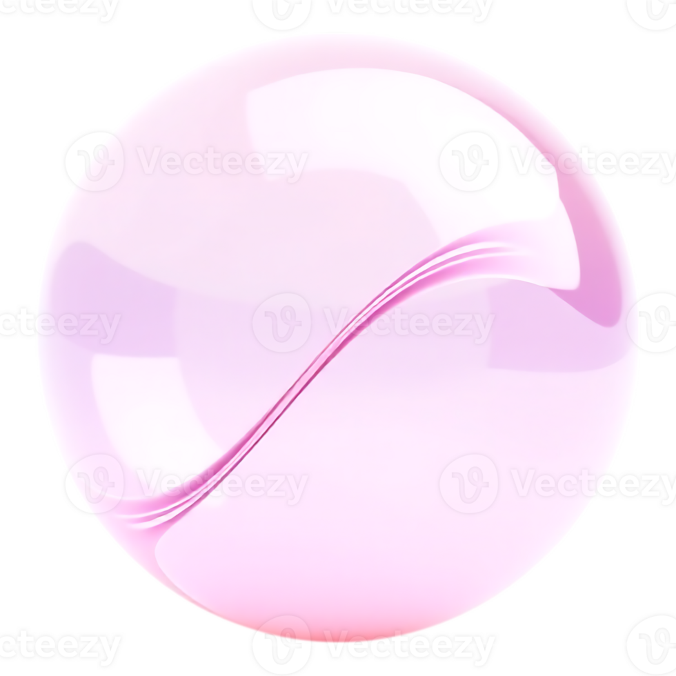 Pink Glossy Sphere with Transparent Background png