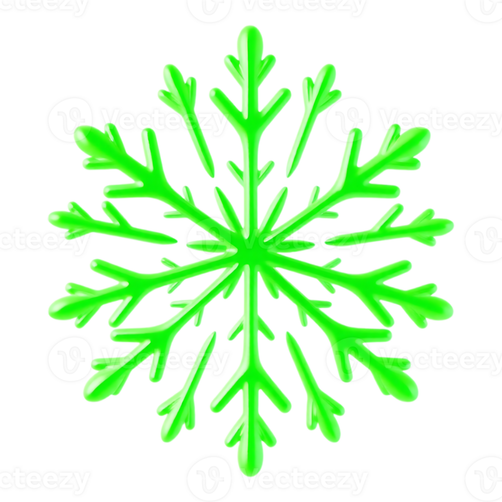 Green Snowflake with Transparent Background png