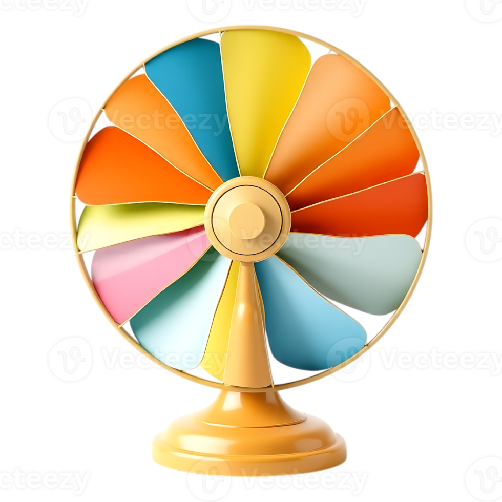 Colorful 3D Cartoon Desktop Fan png
