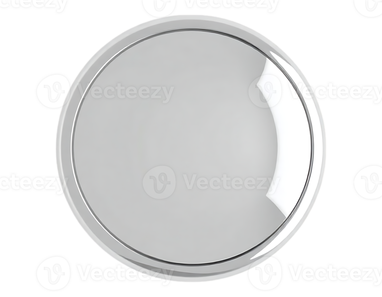 Glossy Silver Button on Transparent Background png