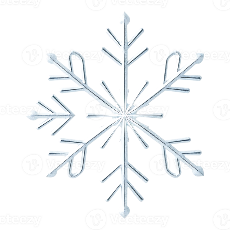Detailed Snowflake on Transparent Background png