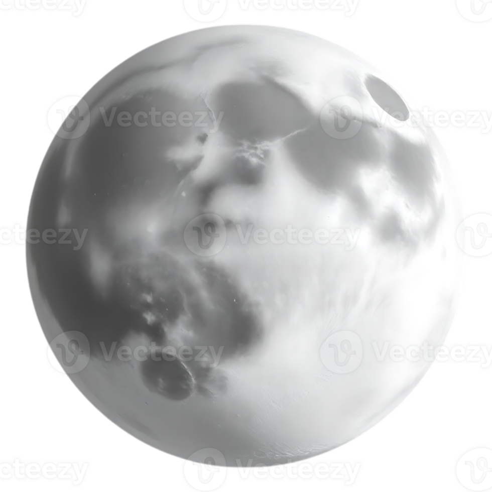 A realistic rendered moon surface with craters and shadows. png