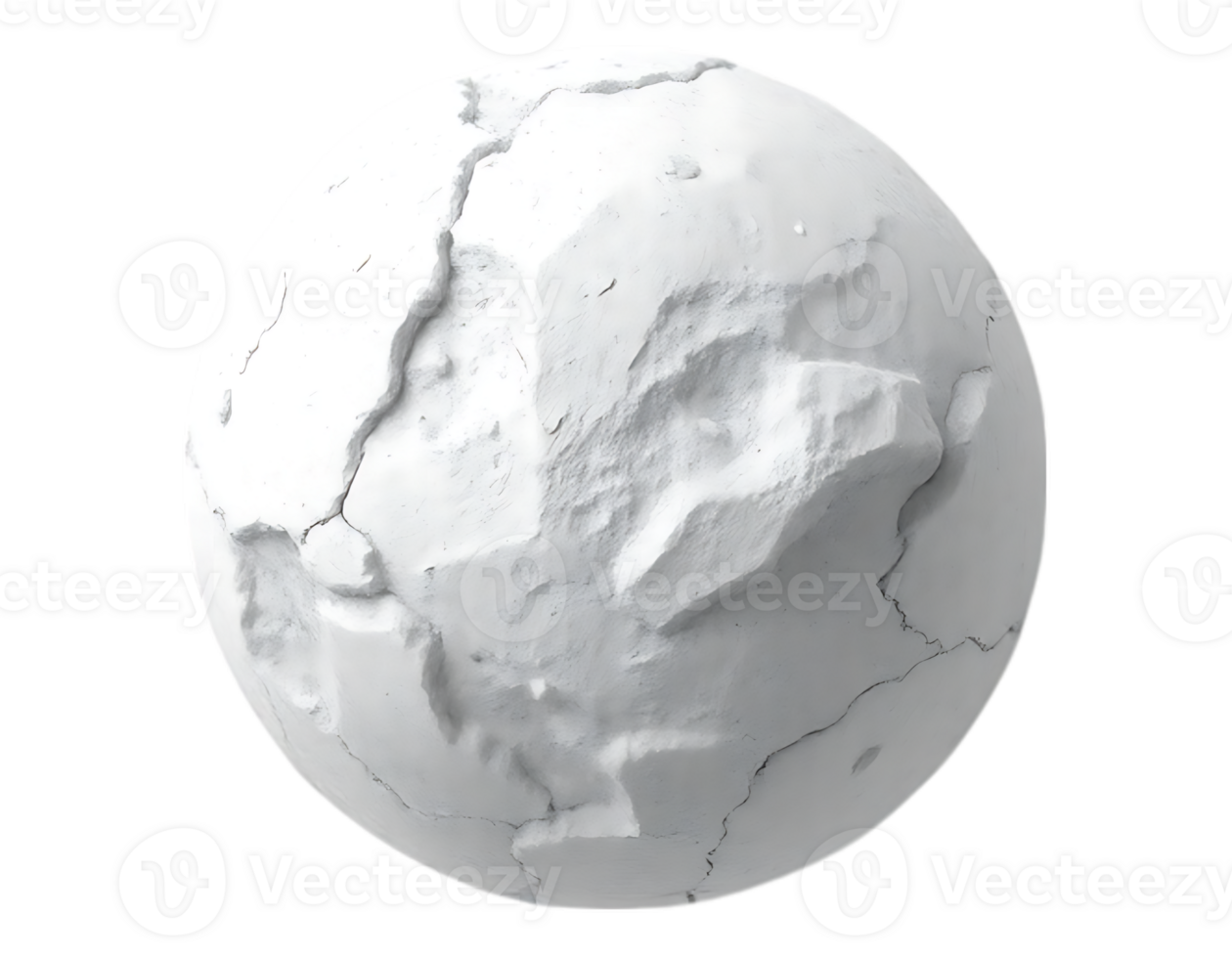 White Textured Sphere with Detailed Surface png