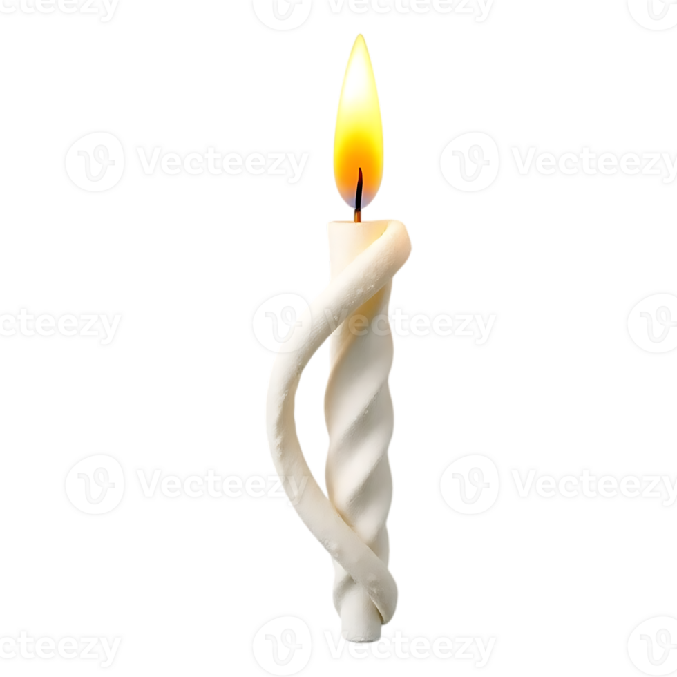 Spiral Candle with a Lit Flame png
