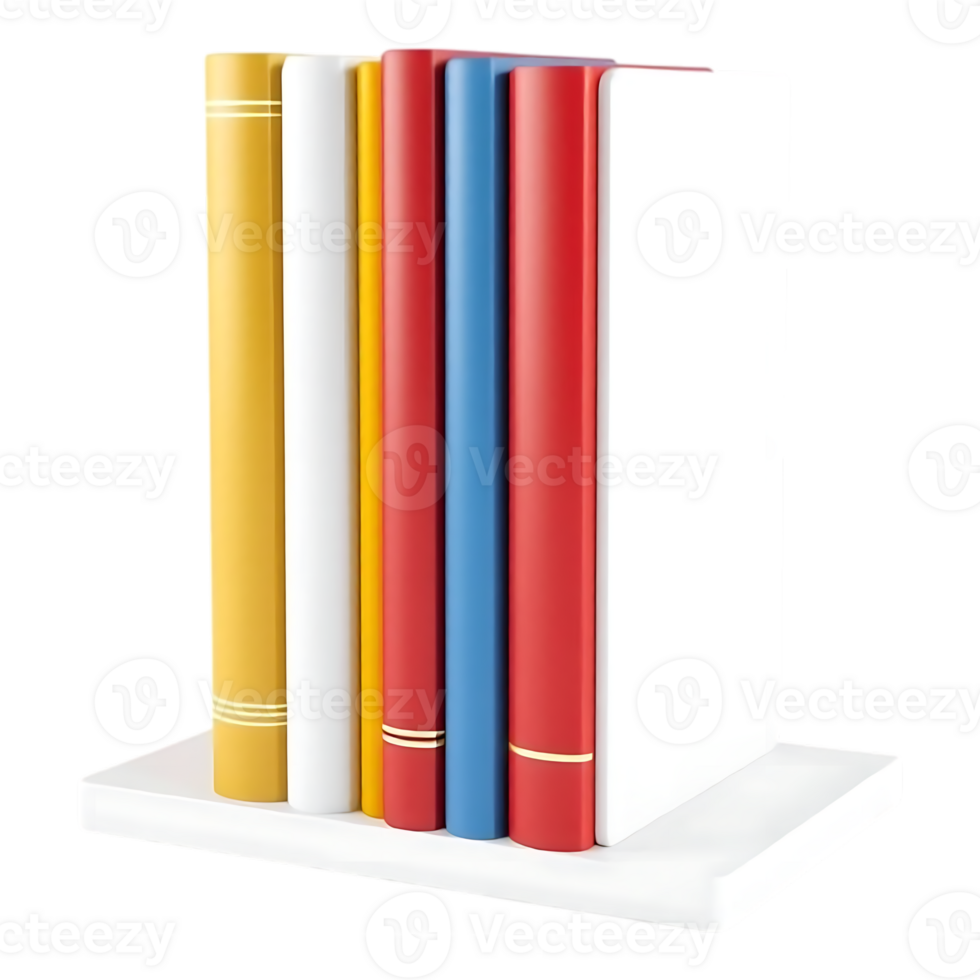 Books on a shelf png