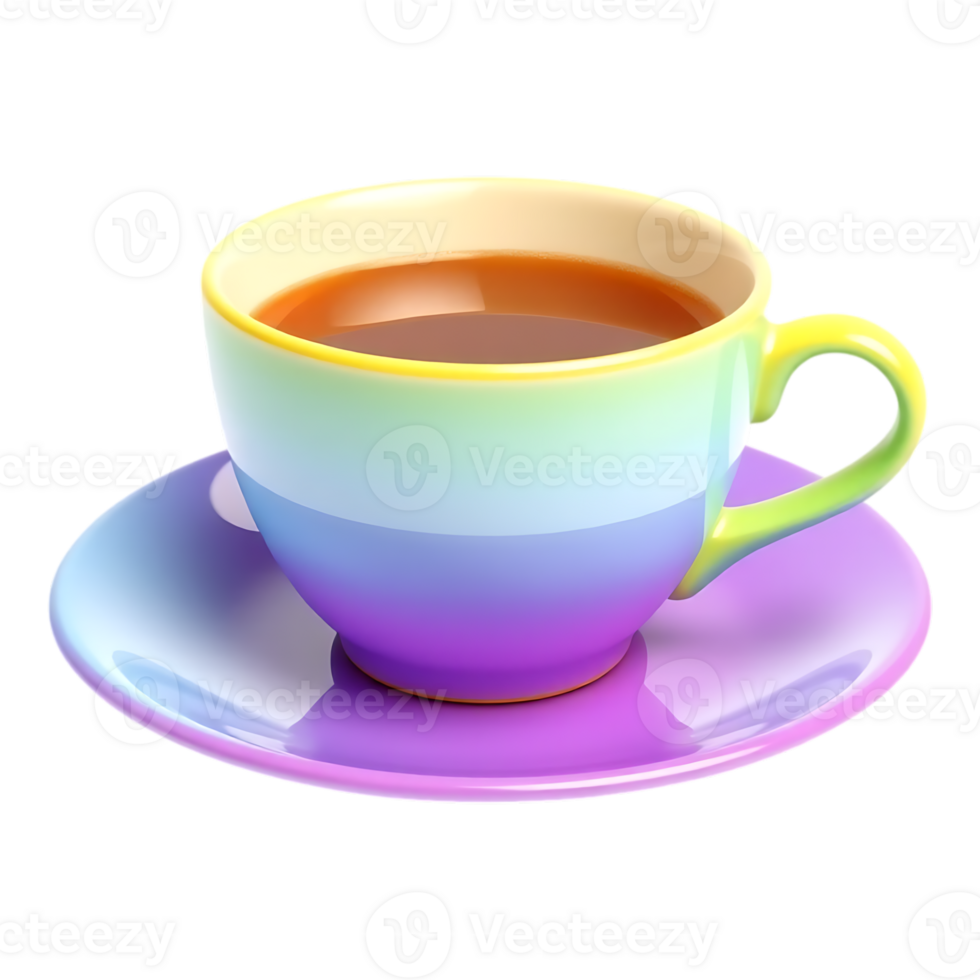 Colorful Teacup and Saucer png